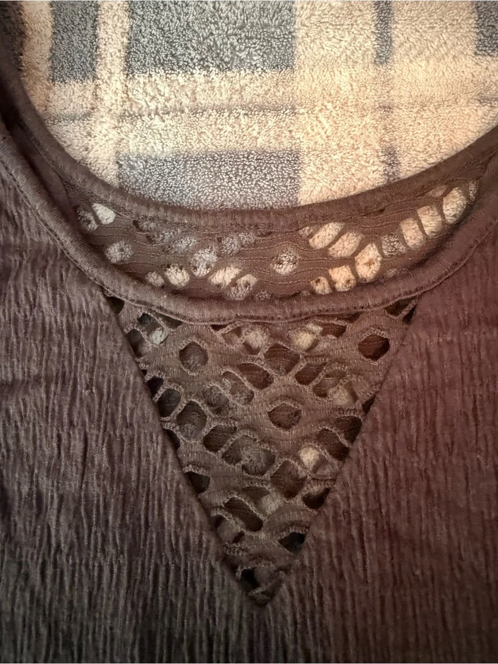 Free People Women's Charcoal Laser Cut Crochet Dress